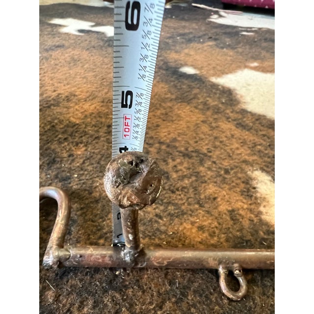 Vintage Cast Iron Wall Hanging Coat/Hat Rack With Fun Design For Sale - Image 9 of 12