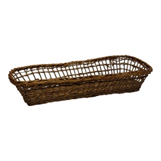 Vintage Wicker French Baguette Basket For Sale