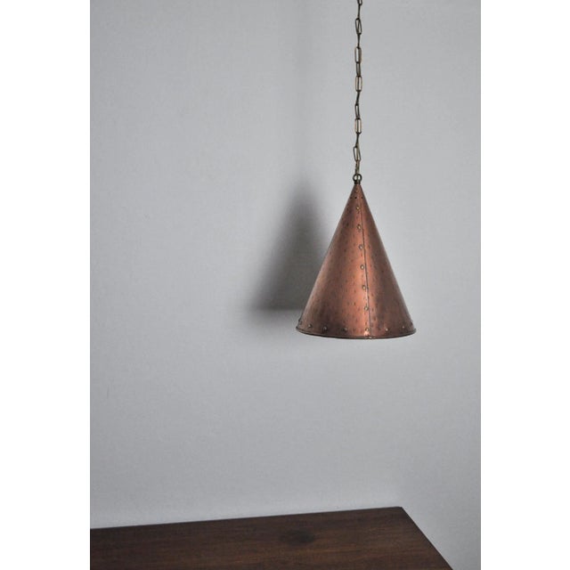 Cone Shaped Handmade Copper Pendant, 1970s For Sale - Image 6 of 8