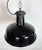 Industrial Black Enamel Factory Lamp with Cast Iron Top from Elektrosvit, 1950s For Sale - Image 9 of 18