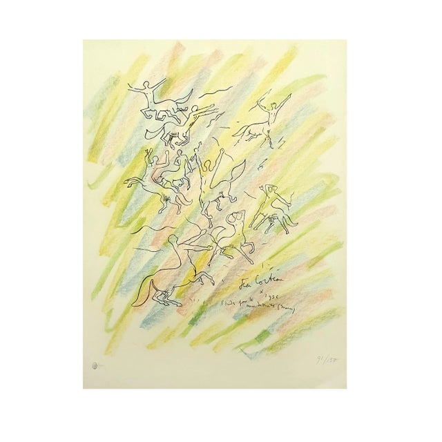 Study for the Wall Lithograph by Jean Cocteau, 1956 For Sale - Image 3 of 9