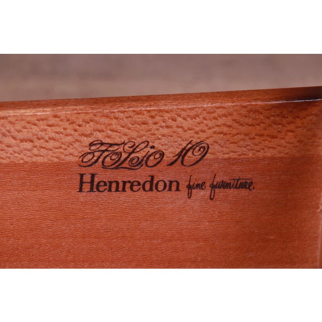 Henredon Georgian Walnut Drop Front Secretary Desk With Bookcase Hutch For Sale - Image 9 of 13