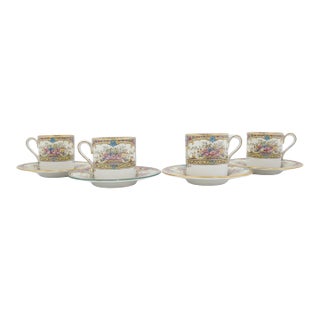 Wedgwood Colorful Floral St Austell China Demitasse Coffee Cup & Saucer Set For Sale