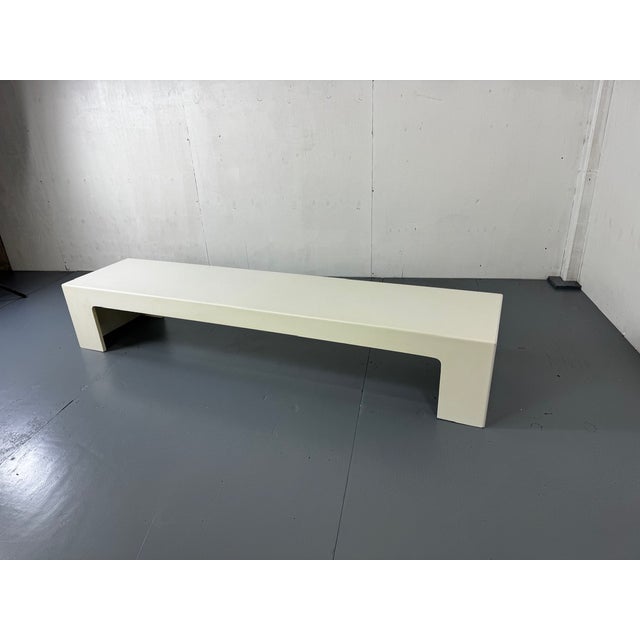 Space Age Modernist White Long Bench from Marc Berthier, 1970s For Sale - Image 4 of 8