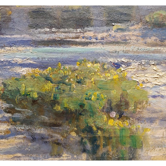 Bertram Pressman -Countryside in a River Landscape -Oil Painting 1918 For Sale In Los Angeles - Image 6 of 12