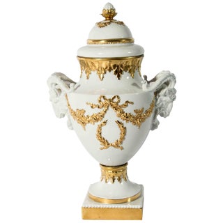 Late 19th Century Antique English Porcelain and Gold Vase For Sale