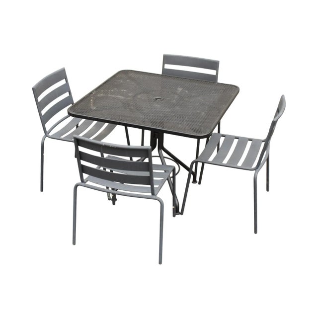 Early 21st Century Metro' Cast Iron Outdoor Dining Set - 5 Pieces For Sale - Image 13 of 13
