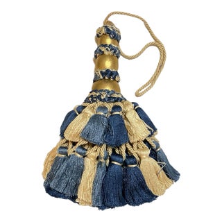 1980s Blue and Creamy White Tassel For Sale