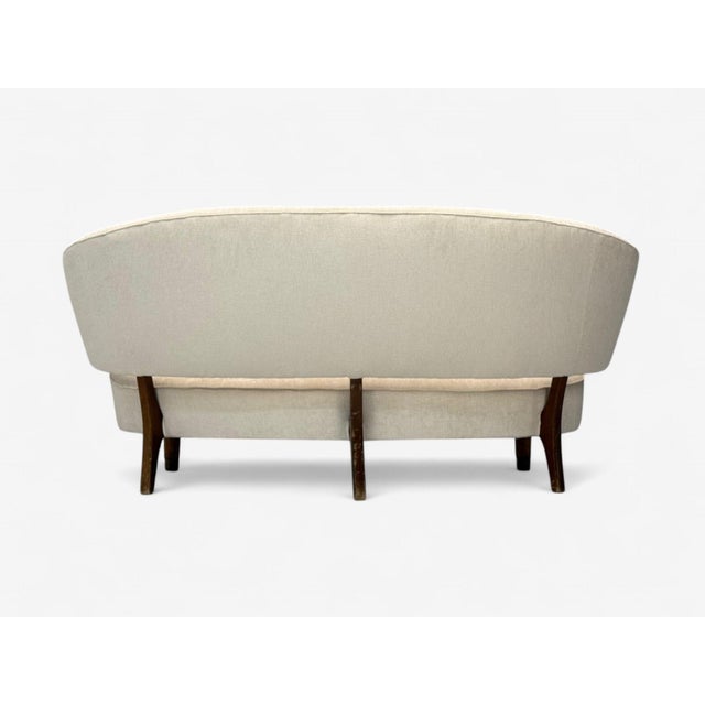 Aage Sattrup, Beech, Fabric, Floating Sofa, Denmark, 1950s For Sale - Image 10 of 10