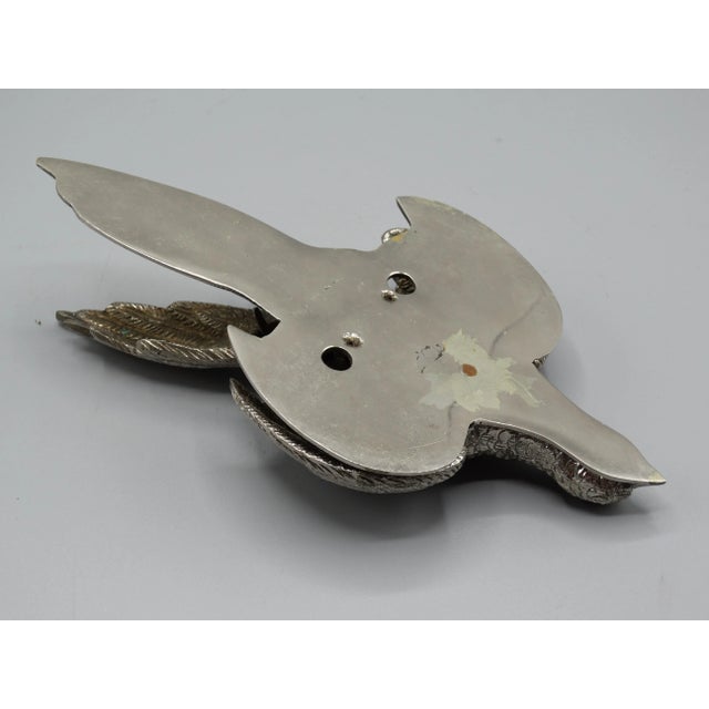 1950s French Silver-Plate Pheasant Note Clip For Sale - Image 5 of 8