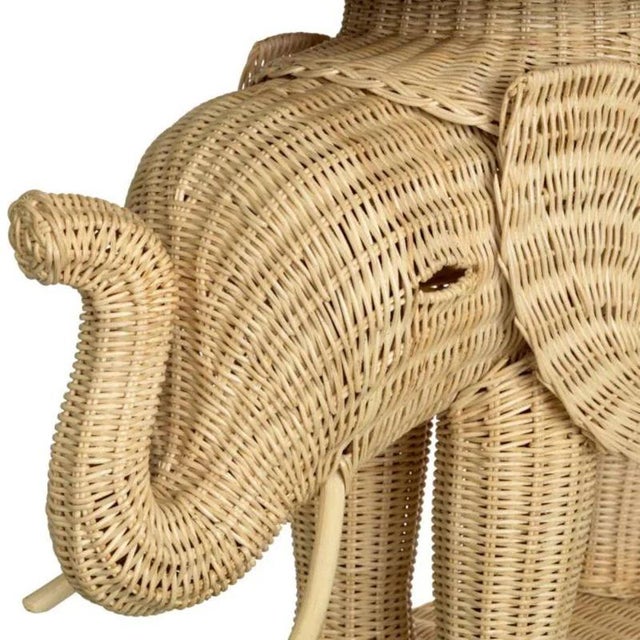 Rattan Elephant Side Table For Sale - Image 6 of 8