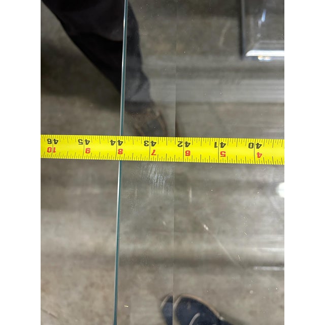 Postmodern Vintage Postmodern Lucite Dining Table W/ 3/4" Beveled Glass Top For Sale - Image 3 of 12