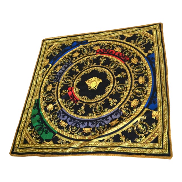 Italian Gold/Black Velvet Throw Made From Upholstery Fabric For Sale