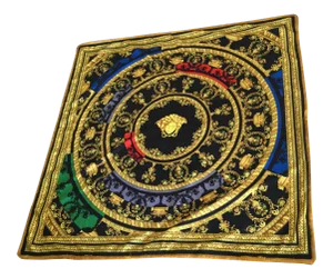 Italian Gold/Black Velvet Throw Made From Upholstery Fabric