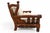 A monumental sofa of commanding architectural presence, executed in a classic carved wood style. Crafted from solid...