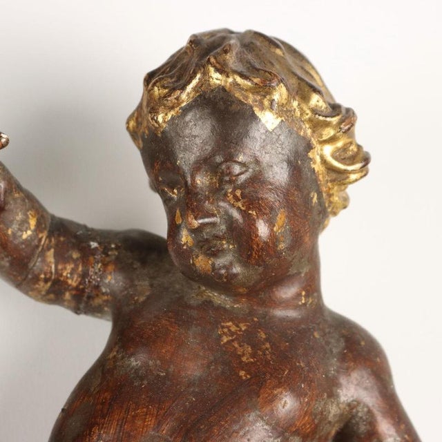 Carved Wooden Cherubs, Set of 2 For Sale - Image 3 of 12