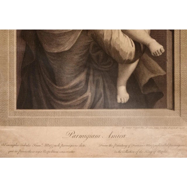Parmigiani Amica: An 18th Century Engraving and Etching by Strange After Mazzola, 1774 For Sale - Image 4 of 4
