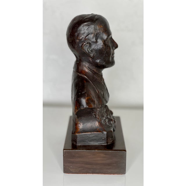 Metal Mid Century Bronze Bust For Sale - Image 7 of 10