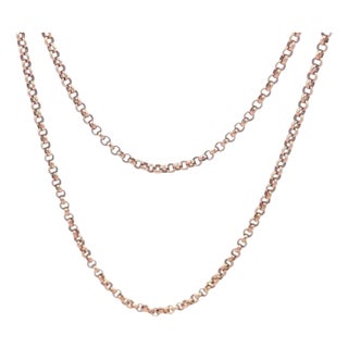 John Hardy Pink Gold Chain 14k Rolo Link 24" Long For Sale