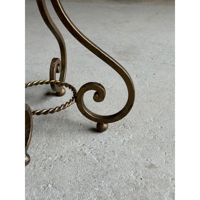 Gold Vintage Spanish Gilt Iron Martini Drinks Table, 1950s For Sale - Image 8 of 17