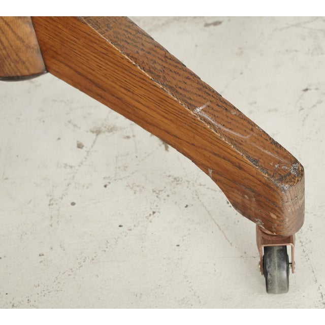 Antique Quarter Sawn Oak Jasper Swivel Desk Chair For Sale - Image 4 of 11