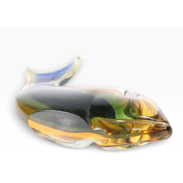 Mid 20th Century Mid 20th Century Murano Sommerso Art Glass Fish For Sale - Image 5 of 7