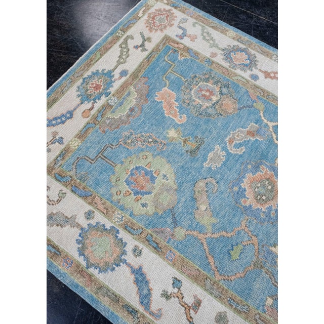 Turkish Oushak Rug 4'1" x 5'11" For Sale In Houston - Image 6 of 8
