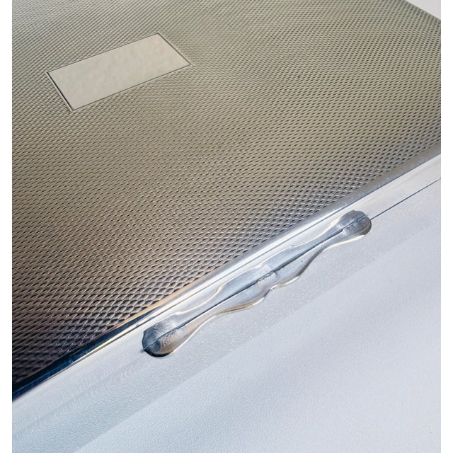 Metal 1930s English Engine Turned Silver Box For Sale - Image 7 of 11