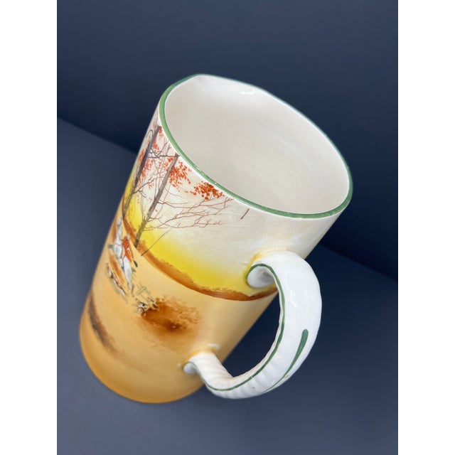 Ceramic Antique Royal Dalton Hand Painted Hunting Scene Chocolate Set 14-PCS Circa 1905 Poet Core For Sale - Image 7 of 11