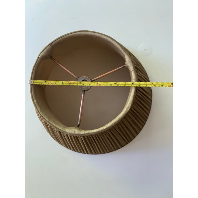 Brown Brown Silk Hand-Shirred Lampshade For Sale - Image 8 of 8