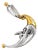 Sterling Silver 22K Gilded Crescent Moon Mihail Chemiakin Slide Pendant For Sale