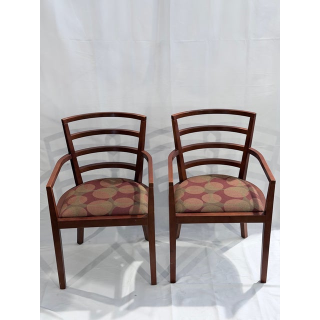 Late 20th Century Late 20th Century Pair of KnollStudio Mid Century Modern Wood Armchairs For Sale - Image 5 of 10