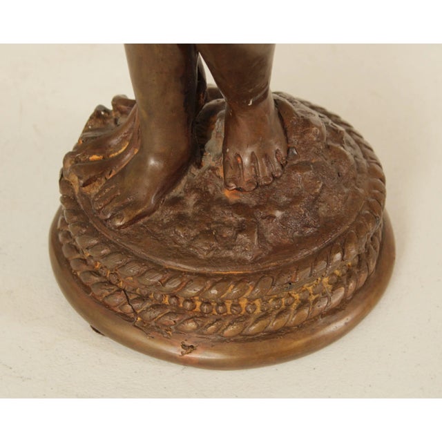Italian Renaissance Revival Style Bronze Six-Light Figural Candle Holder For Sale - Image 11 of 13