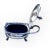 Adie Brothers 1920s Adie Bros LTD Birmingham Silver Plate Salt Cellars With Cobalt Glass Liners- Set of 2 For Sale - Image 4 of 14