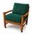 Mid-Century Modern Vintage Solid Wood Lounge Chairs – Set of Four With Emerald Green Velvet Cushions & Original Casters For Sale - Image 3 of 4