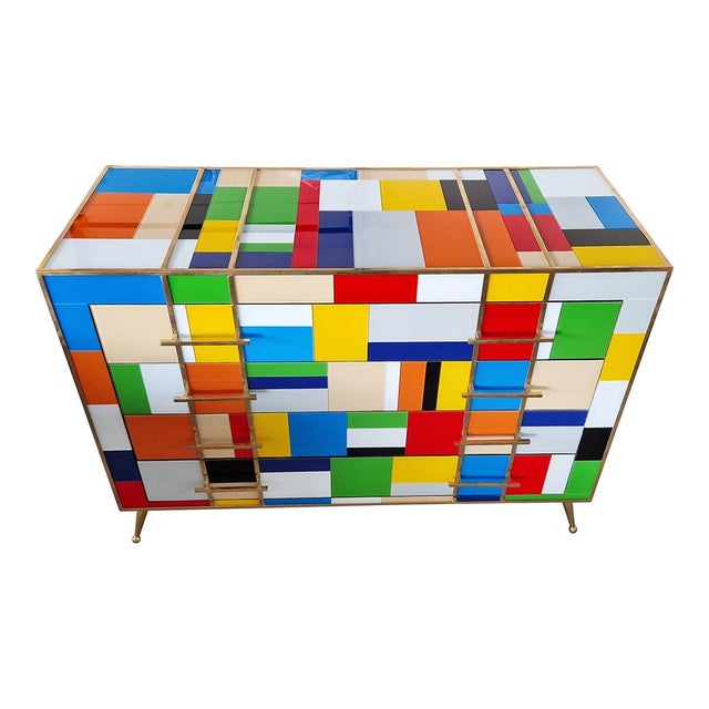 Vintage Chest of Drawers in Murano Glass, 1980s For Sale - Image 3 of 9