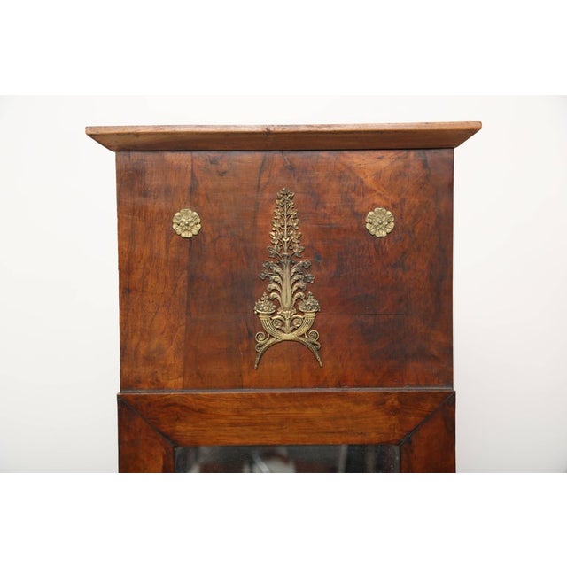 French Period French Empire Mahogany Trumeau With Bronze Doré Mounts For Sale - Image 3 of 7
