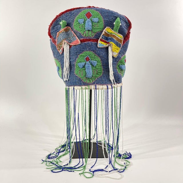 Early 20th Century Yoruba Beaded Crown Nigeria For Sale In Denver - Image 6 of 7