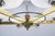 Art Deco Six-Light Chandelier in Brass and Opaline Glass, 1940s For Sale - Image 4 of 11