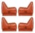 Percival Lafer MP-75 Lounge Chairs w Rosewood Buckles, 1970 Brazil - Set of 4 For Sale