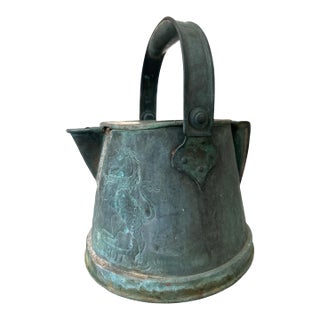 Antique English Copper Watering Can With Royal Arms Engraving c.1890 - 1920 For Sale