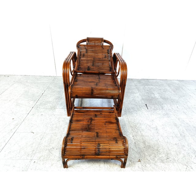 Mid-Century Modern Garden Chair in Rattan and Bamboo, 1950s For Sale - Image 15 of 18