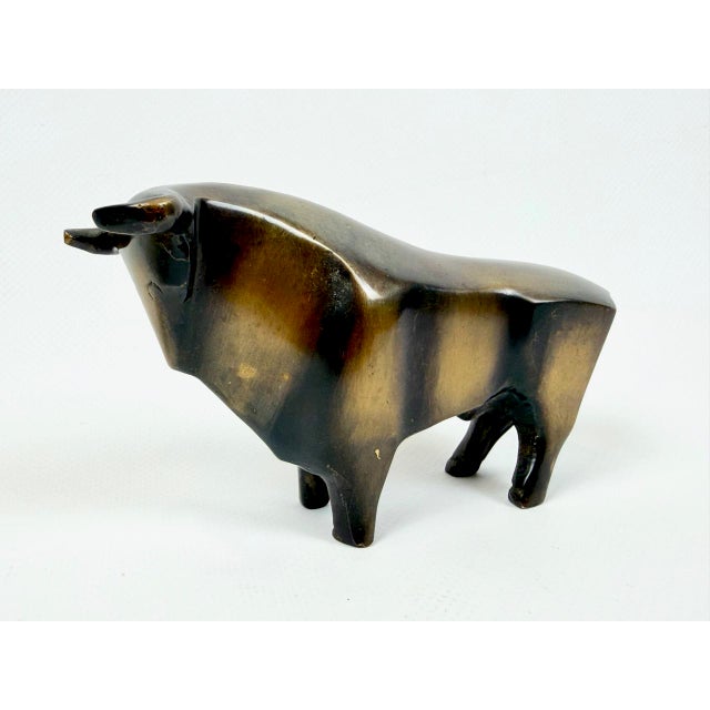 Metal Vintage Bronze Bull and Bear Figurines by Reinhard Dachlauer, Germany, 1980s, Set of 2 For Sale - Image 7 of 16