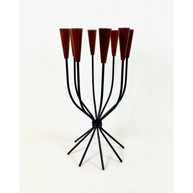 Danish Teak and String Candleholder from Lüthje, 1960s For Sale - Image 9 of 9