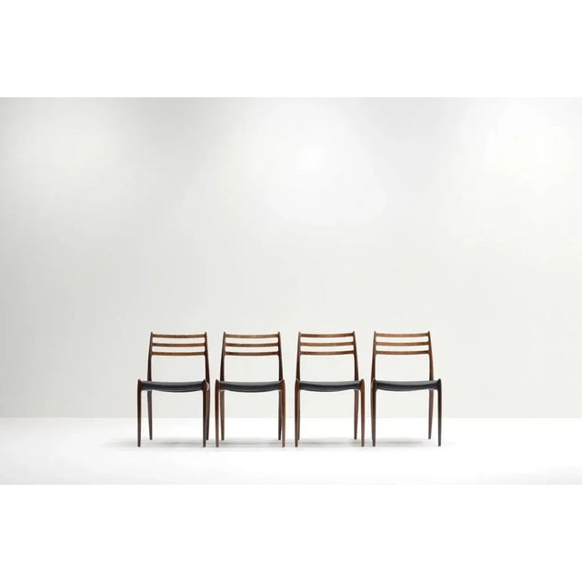 Rosewood Model 78 Dining Chairs by Niels Otto Møller for J.L. Møllers Møbelfabrik, Denmark, 1962, Set of 4 For Sale - Image 6 of 6
