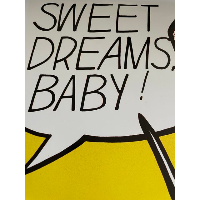 Roy Lichtenstein (1923-1997) Iconic Exhibit Poster Sweet Dreams, Baby (1965), Original Roy Lichtenstein Museum Poster, Printed in Denmark For Sale - Image 9 of 11