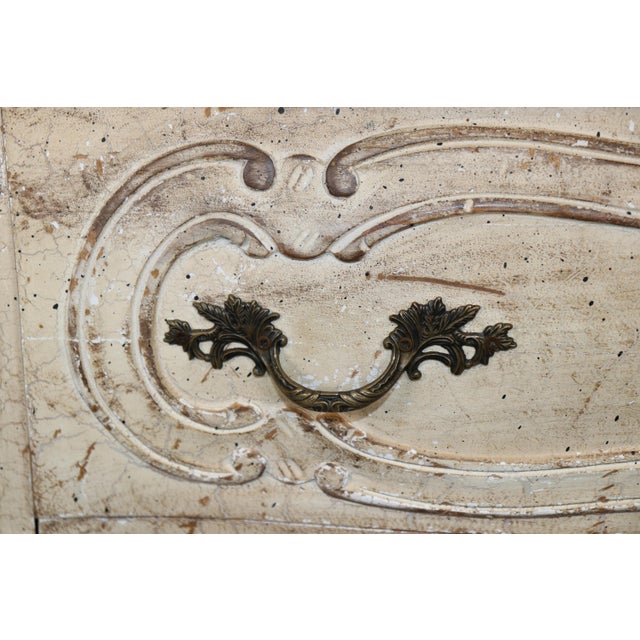 Pair of Antique Italian Rococo Style Parcel Gilt Paint Decorated Commodes For Sale - Image 11 of 16