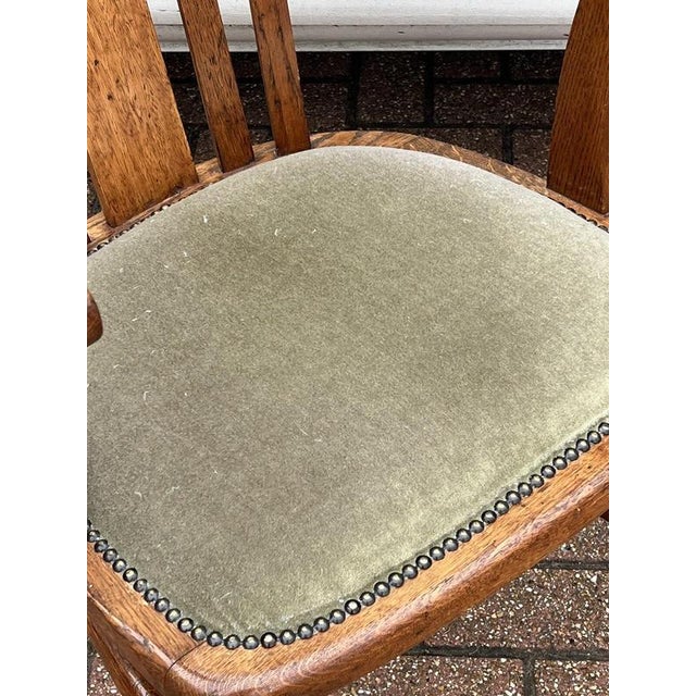 Edwardian Oak Desk Chair For Sale - Image 5 of 6