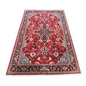 6ft 1in X 9ft Handmade Baktiari Wool Area Rug