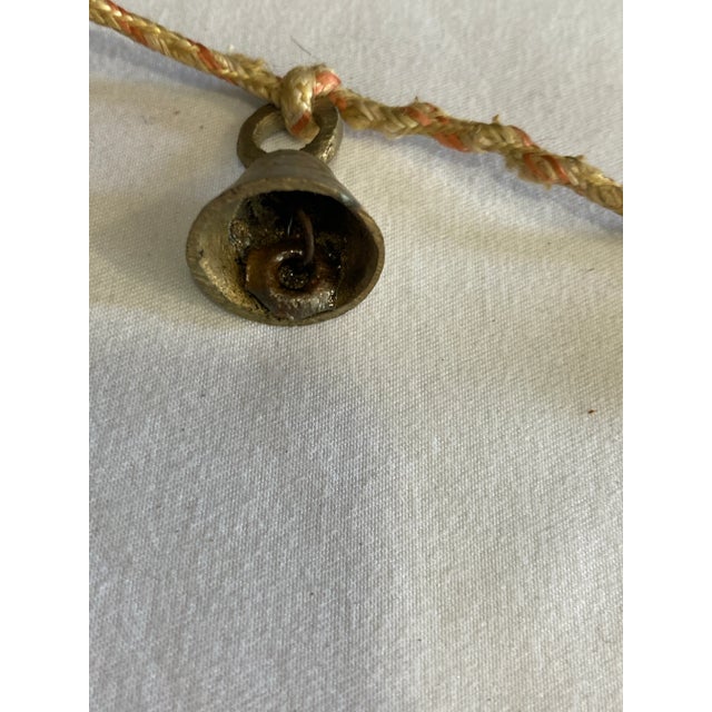 Vintage Handcrafted Brass Bell Garland on Rope For Sale - Image 4 of 6